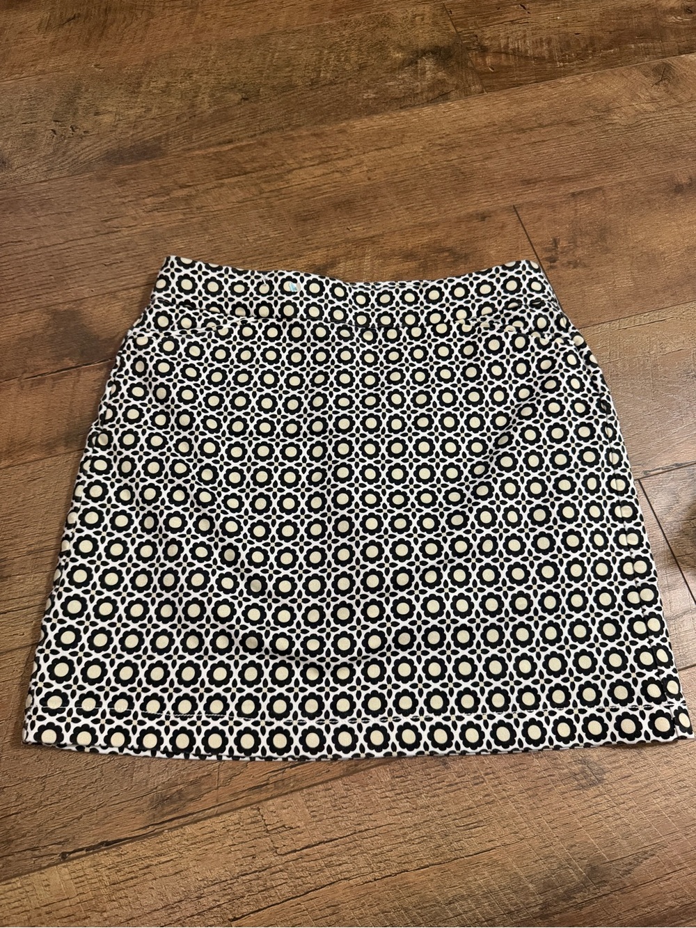 croft & barrow Black and White Geo Circle Mini Skirt